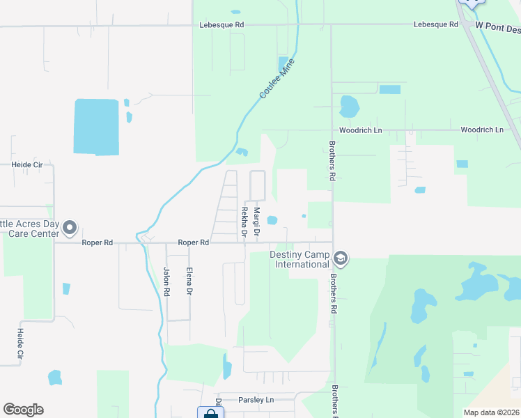 map of restaurants, bars, coffee shops, grocery stores, and more near 117 Margi Drive in Scott
