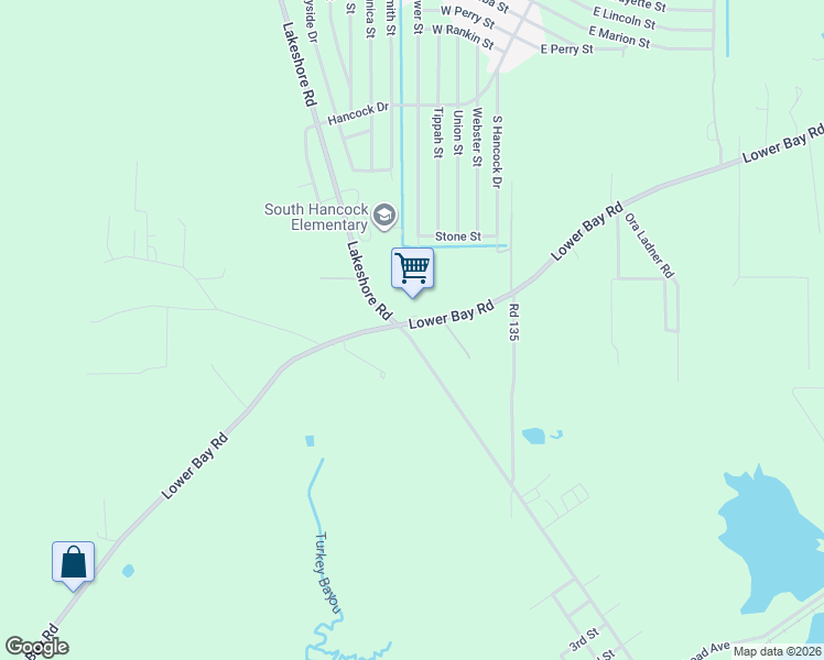 map of restaurants, bars, coffee shops, grocery stores, and more near 6565 Lakeshore Road in Bay Saint Louis