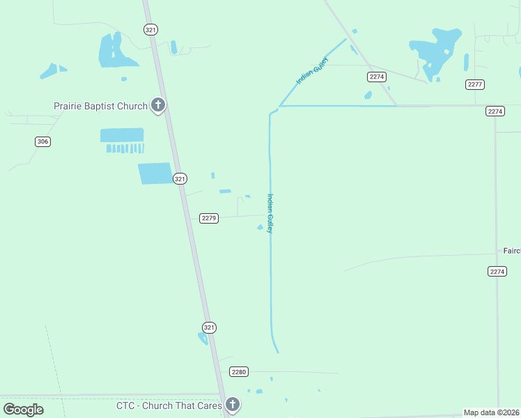 map of restaurants, bars, coffee shops, grocery stores, and more near 275 County Road 2279 in Cleveland