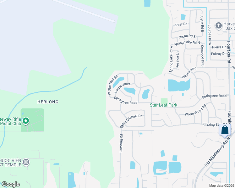 map of restaurants, bars, coffee shops, grocery stores, and more near 8710 Tristan Drive in Jacksonville