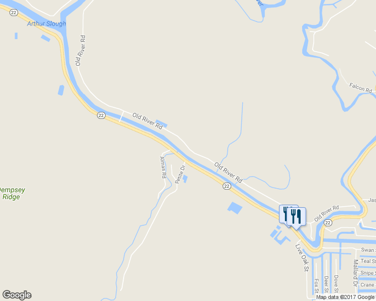 map of restaurants, bars, coffee shops, grocery stores, and more near 13929 Old River Road in Maurepas