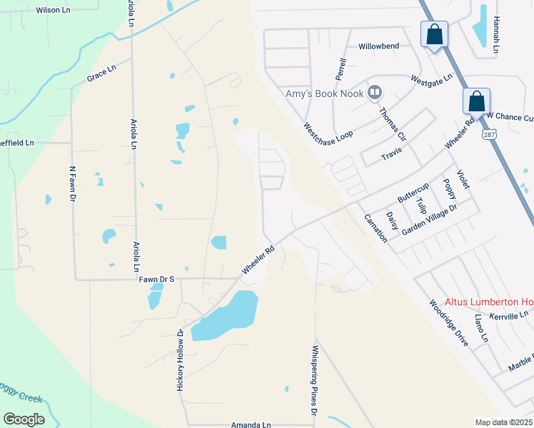 map of restaurants, bars, coffee shops, grocery stores, and more near 6550 Westwood Village Drive in Lumberton