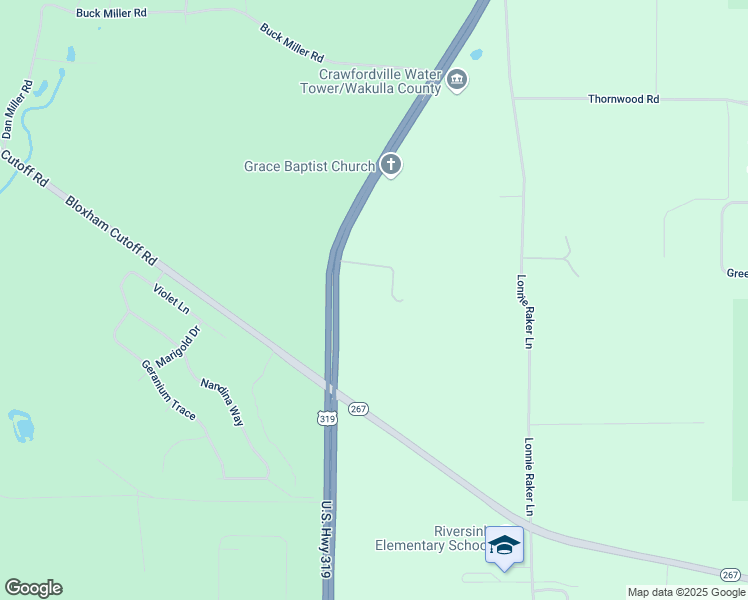 map of restaurants, bars, coffee shops, grocery stores, and more near 967 Crawfordville Highway in Crawfordville