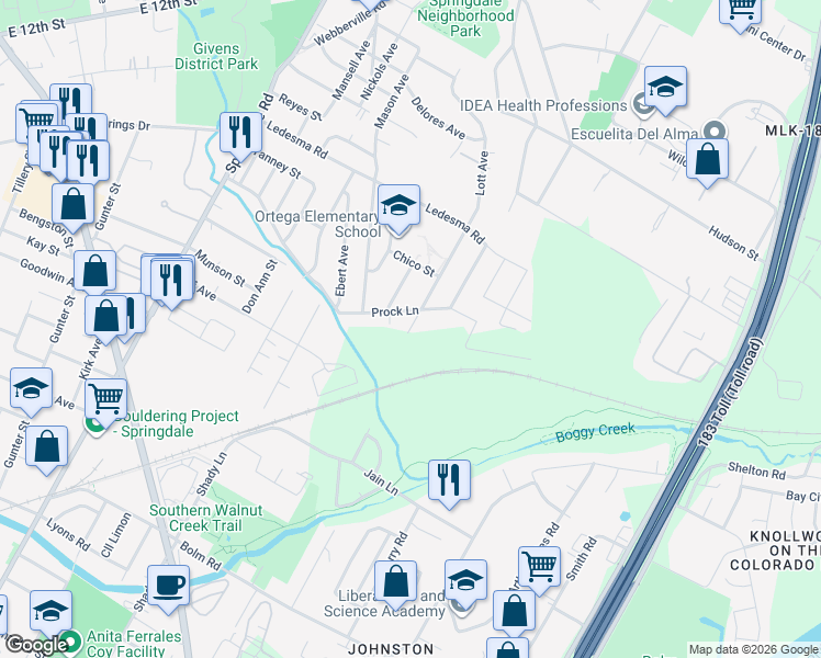 map of restaurants, bars, coffee shops, grocery stores, and more near 942 Lott Avenue in Austin