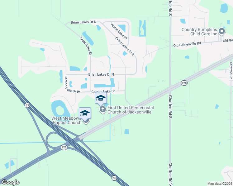 map of restaurants, bars, coffee shops, grocery stores, and more near 11462 Carson Lake Drive in Jacksonville