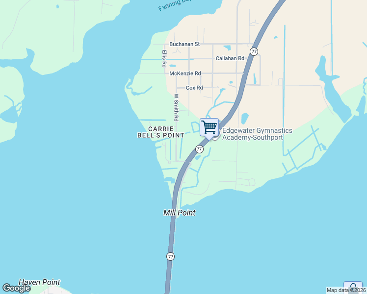map of restaurants, bars, coffee shops, grocery stores, and more near 6321-6339 Florida 77 in Panama City