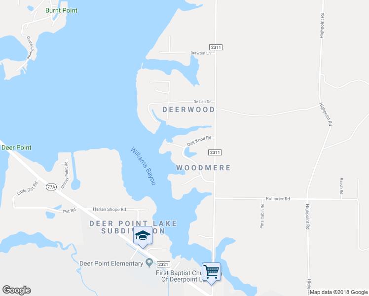 map of restaurants, bars, coffee shops, grocery stores, and more near 6455 Oak Knoll Road in Panama City