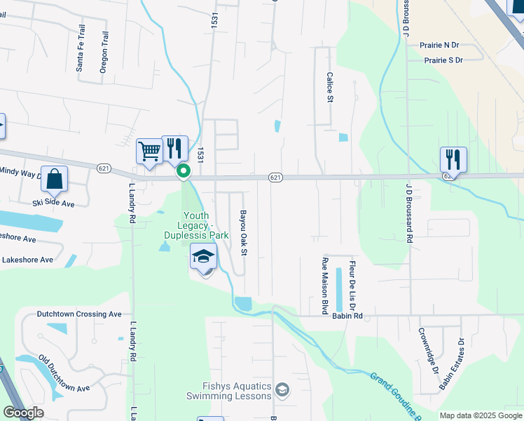 map of restaurants, bars, coffee shops, grocery stores, and more near 13459 Chase Street in Gonzales