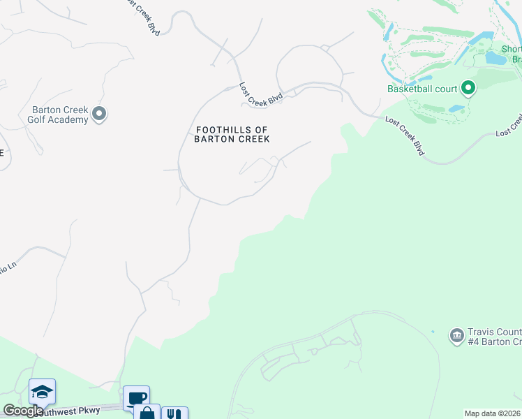 map of restaurants, bars, coffee shops, grocery stores, and more near 7715 Escala Drive in Austin