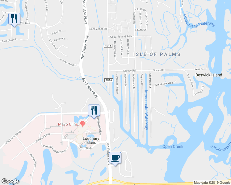 map of restaurants, bars, coffee shops, grocery stores, and more near 4234 Cordgrass Inlet Drive in Jacksonville