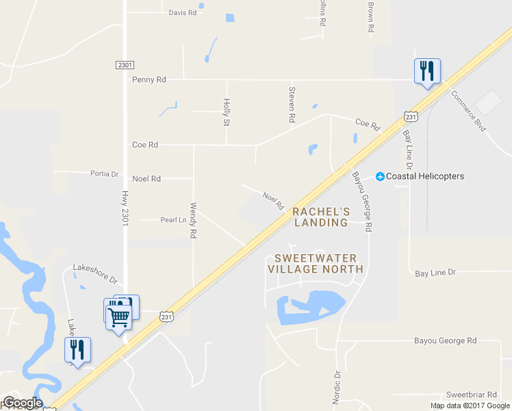 map of restaurants, bars, coffee shops, grocery stores, and more near 7100 Noel Road in Panama City