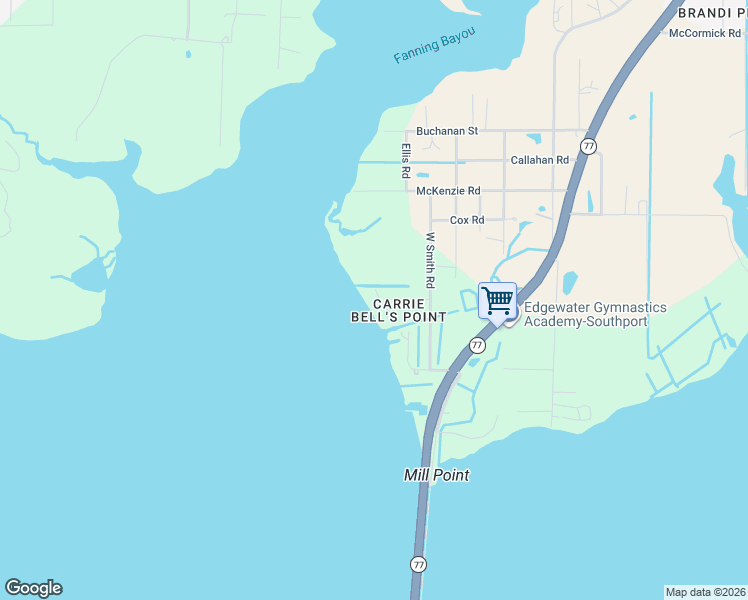 map of restaurants, bars, coffee shops, grocery stores, and more near 1516 Elma Ruth Drive in Southport