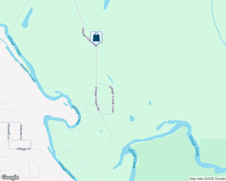 map of restaurants, bars, coffee shops, grocery stores, and more near 9175 Village Creek Loop in Silsbee