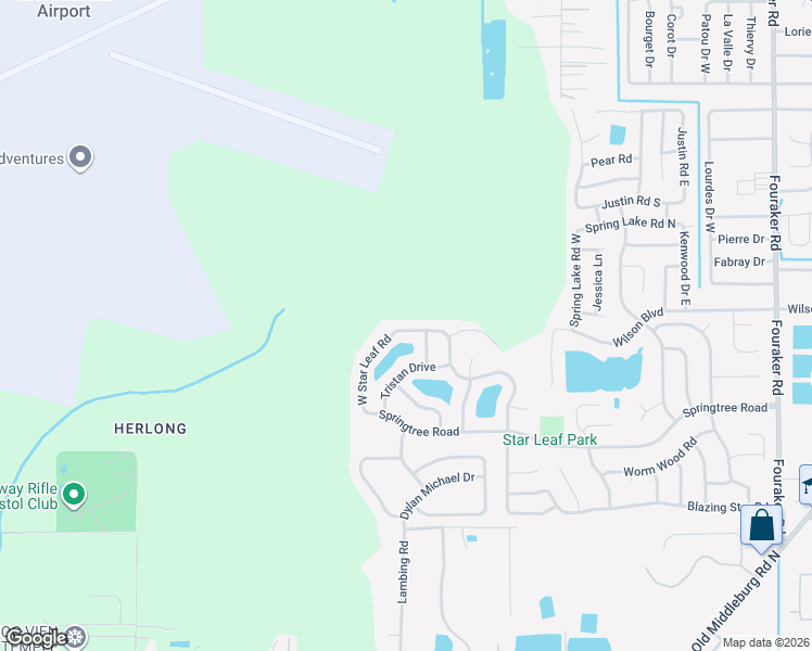 map of restaurants, bars, coffee shops, grocery stores, and more near 8721 Star Leaf Road North in Jacksonville