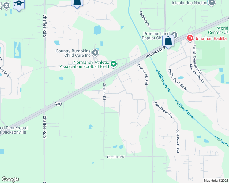 map of restaurants, bars, coffee shops, grocery stores, and more near 10701 Sandy Oaks Drive in Jacksonville