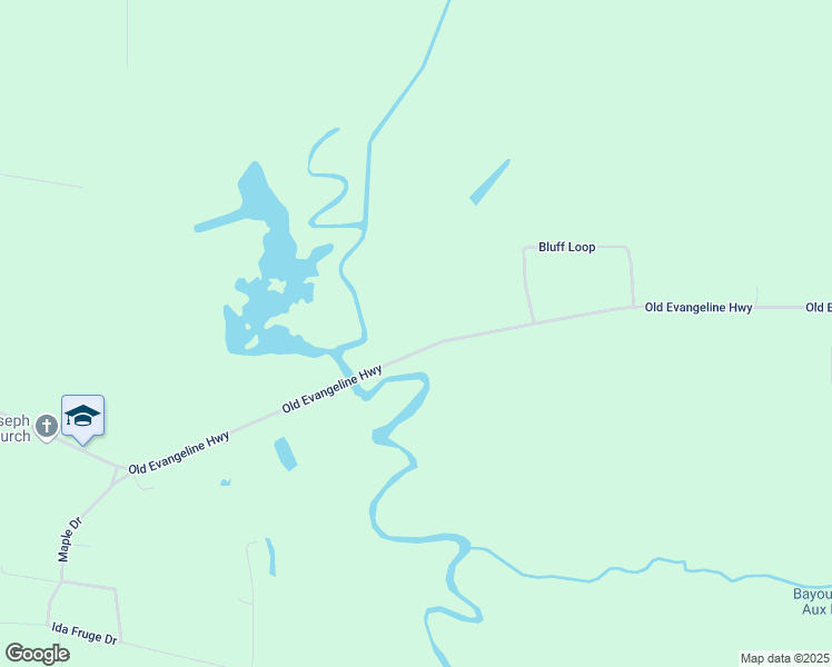 map of restaurants, bars, coffee shops, grocery stores, and more near 1807 Old Evangeline Highway in Evangeline
