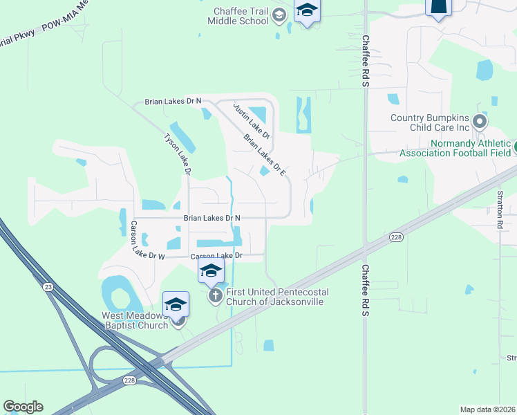 map of restaurants, bars, coffee shops, grocery stores, and more near 11414 Emma Oaks Lane in Jacksonville