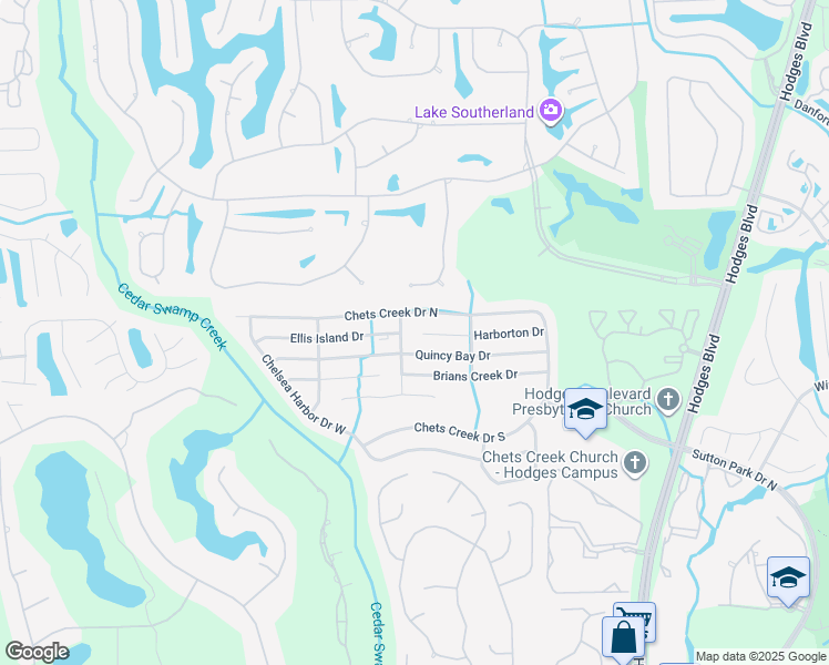 map of restaurants, bars, coffee shops, grocery stores, and more near 12953 Harborton Drive in Jacksonville