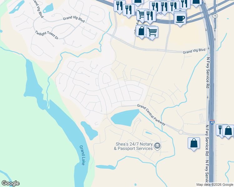 map of restaurants, bars, coffee shops, grocery stores, and more near Conference Center Road in Conroe