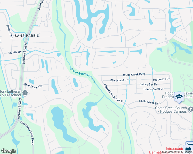 map of restaurants, bars, coffee shops, grocery stores, and more near 12714 Chets Creek Drive North in Jacksonville