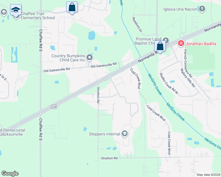 map of restaurants, bars, coffee shops, grocery stores, and more near 2531 Fox Hill Lane in Jacksonville