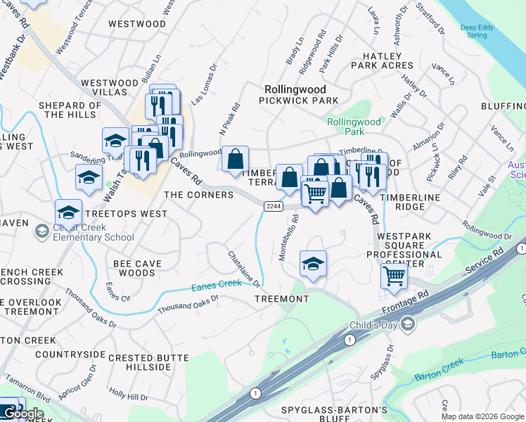 map of restaurants, bars, coffee shops, grocery stores, and more near 2943-2999 Bee Caves Rd in Rollingwood