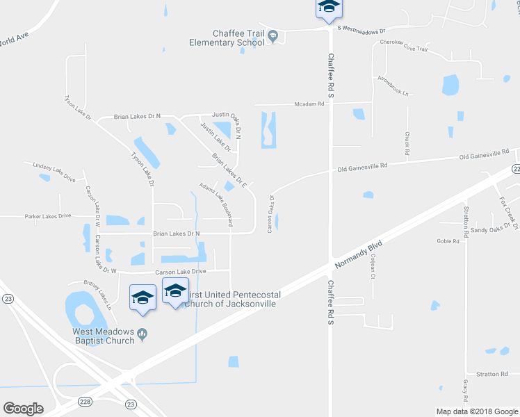 map of restaurants, bars, coffee shops, grocery stores, and more near 2403 Brian Lakes Drive East in Jacksonville