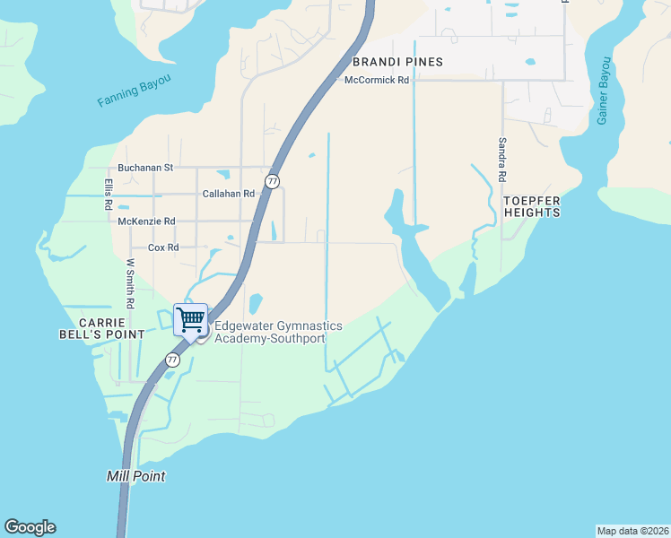map of restaurants, bars, coffee shops, grocery stores, and more near 2039 Daffin Lake Road in Southport