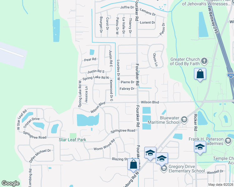 map of restaurants, bars, coffee shops, grocery stores, and more near 2655 Kenwood Drive West in Jacksonville