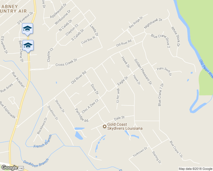 map of restaurants, bars, coffee shops, grocery stores, and more near 608 Eagle Drive in Slidell