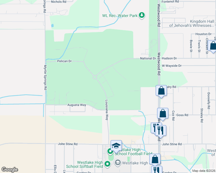 map of restaurants, bars, coffee shops, grocery stores, and more near Fenimore Loop in Westlake