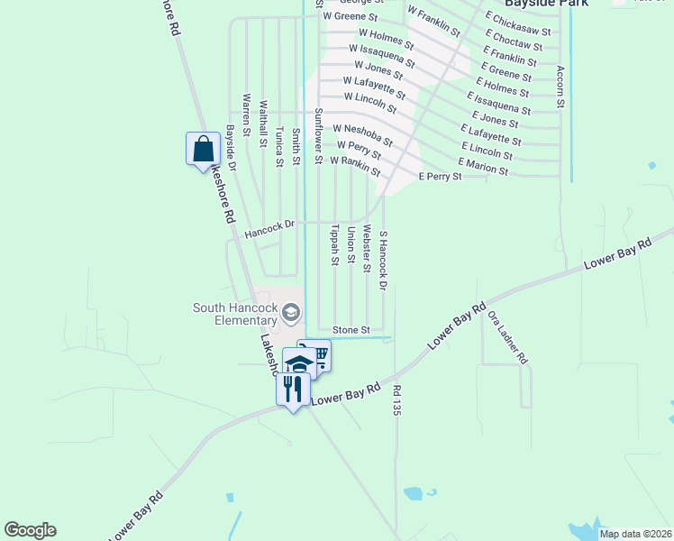 map of restaurants, bars, coffee shops, grocery stores, and more near 7001-7159 Tippah Street in Bay Saint Louis
