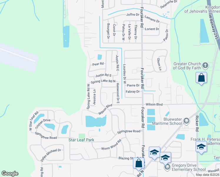 map of restaurants, bars, coffee shops, grocery stores, and more near 8140 Jeanwood Drive in Jacksonville