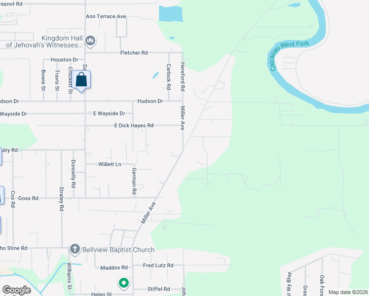 map of restaurants, bars, coffee shops, grocery stores, and more near 2691 Miller Avenue in Westlake