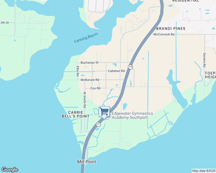 map of restaurants, bars, coffee shops, grocery stores, and more near 6708 Tillman Road in Panama City