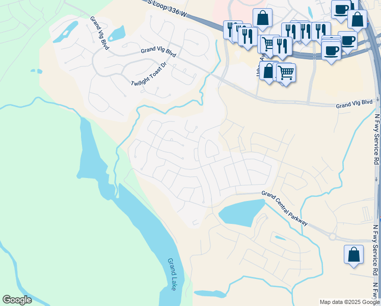 map of restaurants, bars, coffee shops, grocery stores, and more near 557 Cedar Harbor Court in Conroe
