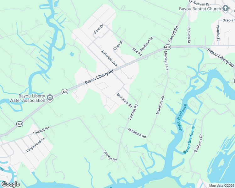 map of restaurants, bars, coffee shops, grocery stores, and more near 57819 Benjamin Road in Slidell