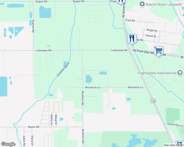 map of restaurants, bars, coffee shops, grocery stores, and more near Kathleen Dr in Lafayette