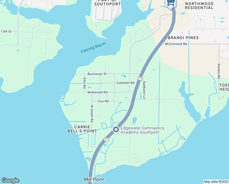 map of restaurants, bars, coffee shops, grocery stores, and more near 6737 Tillman Road in Panama City