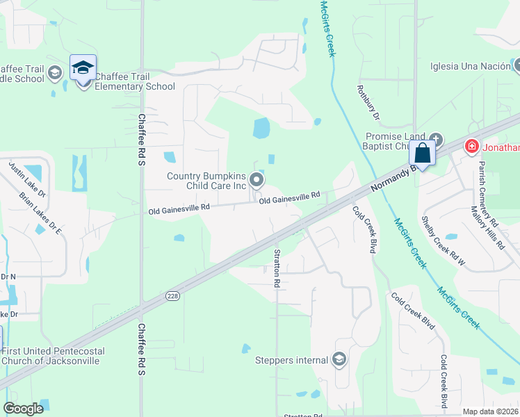 map of restaurants, bars, coffee shops, grocery stores, and more near 10808 Old Gainesville Road in Jacksonville