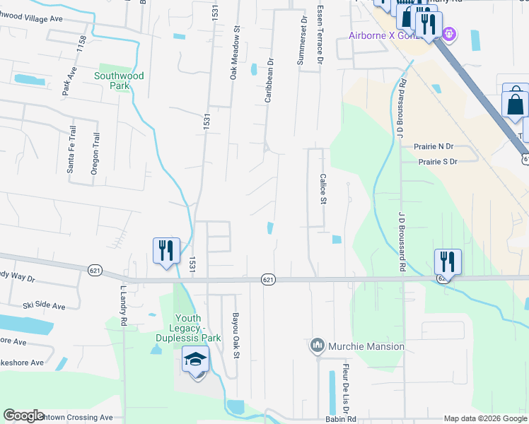 map of restaurants, bars, coffee shops, grocery stores, and more near 38244 Dolphin Court in Gonzales