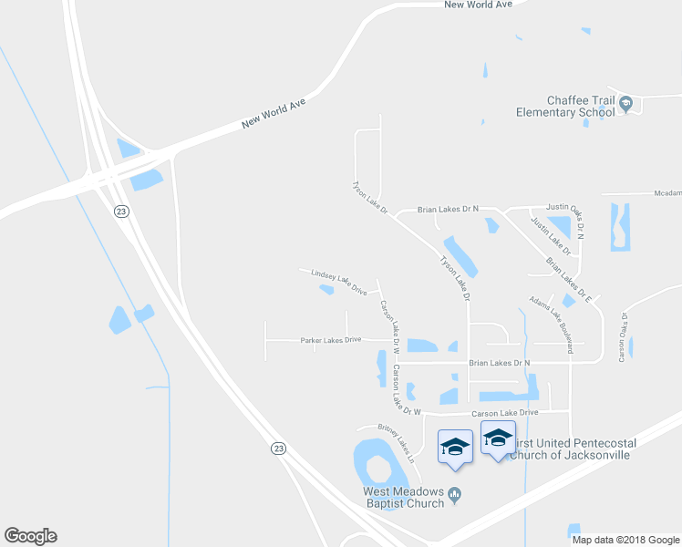 map of restaurants, bars, coffee shops, grocery stores, and more near 11755 Lindsey Lake Drive in Jacksonville