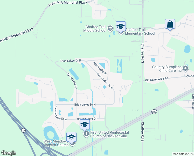 map of restaurants, bars, coffee shops, grocery stores, and more near 11427 Ivan Lakes Court in Jacksonville
