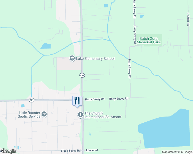 map of restaurants, bars, coffee shops, grocery stores, and more near 44045 Lebeau Road in Saint Amant