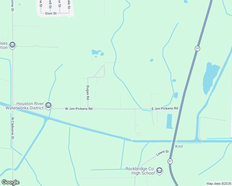 map of restaurants, bars, coffee shops, grocery stores, and more near 203 West Jim Pickens Road in Sulphur