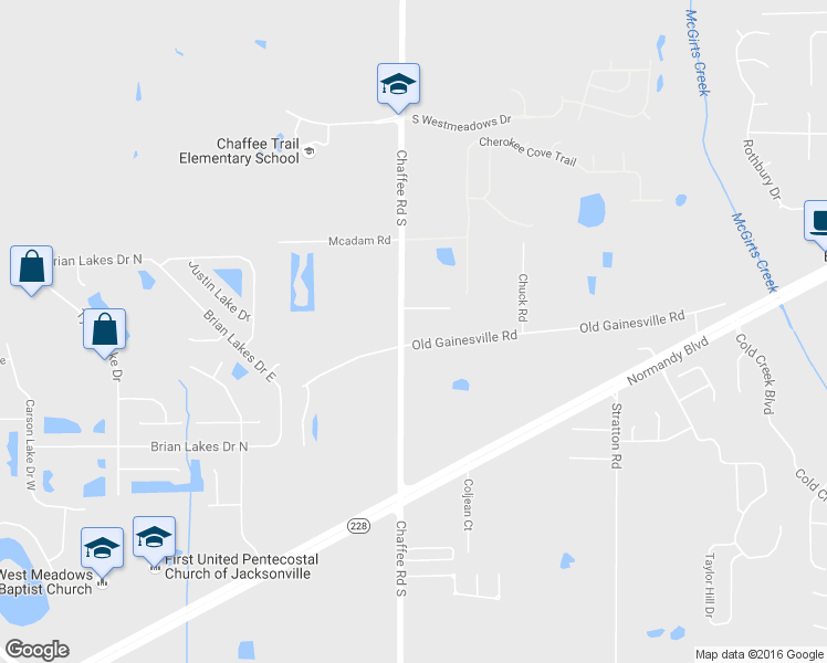 map of restaurants, bars, coffee shops, grocery stores, and more near 11133 Old Gainesville Road in Jacksonville