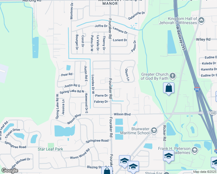 map of restaurants, bars, coffee shops, grocery stores, and more near 8005 Jacques Drive in Jacksonville