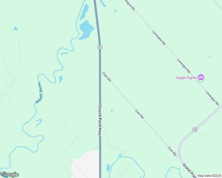 map of restaurants, bars, coffee shops, grocery stores, and more near 447 Coin Road in Rayne