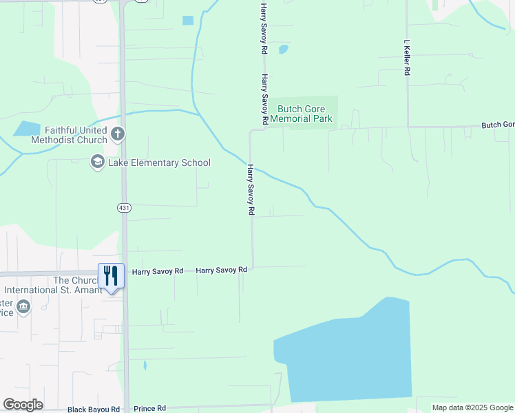 map of restaurants, bars, coffee shops, grocery stores, and more near 14360 Harry Savoy Road in Saint Amant