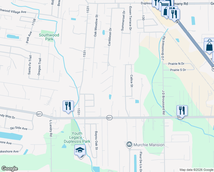 map of restaurants, bars, coffee shops, grocery stores, and more near 38244 Dolphin Court in Gonzales